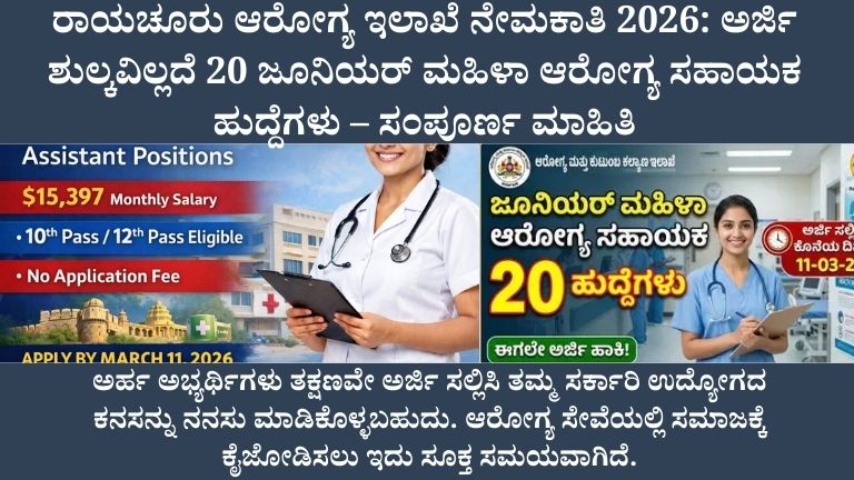 DHFWS ರಾಯಚೂರು ನೇಮಕಾತಿ 2026
